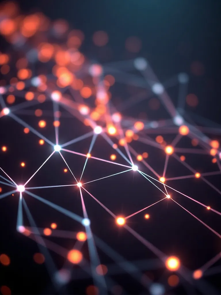 Abstract 3D visualization of data points and connections, gl
