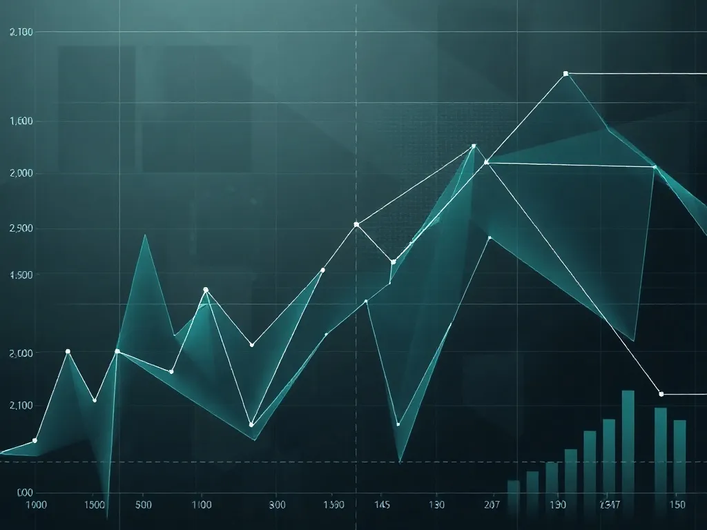 Abstract data visualization, clean geometric lines, dark gra