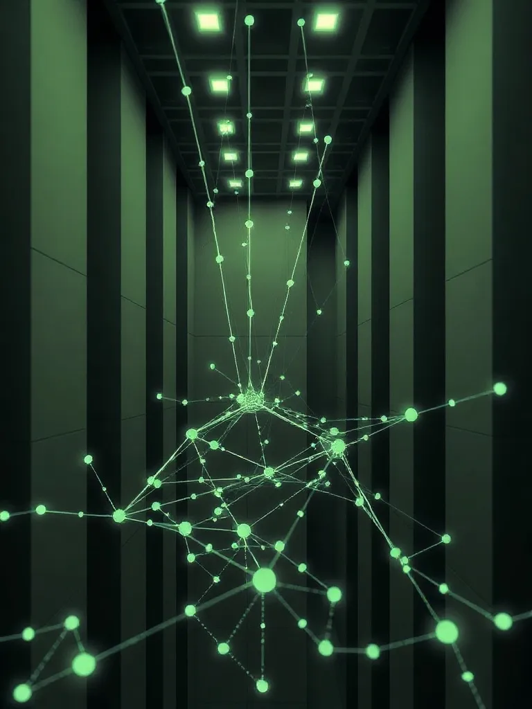 Abstract high-tech visualization of interconnected data node
