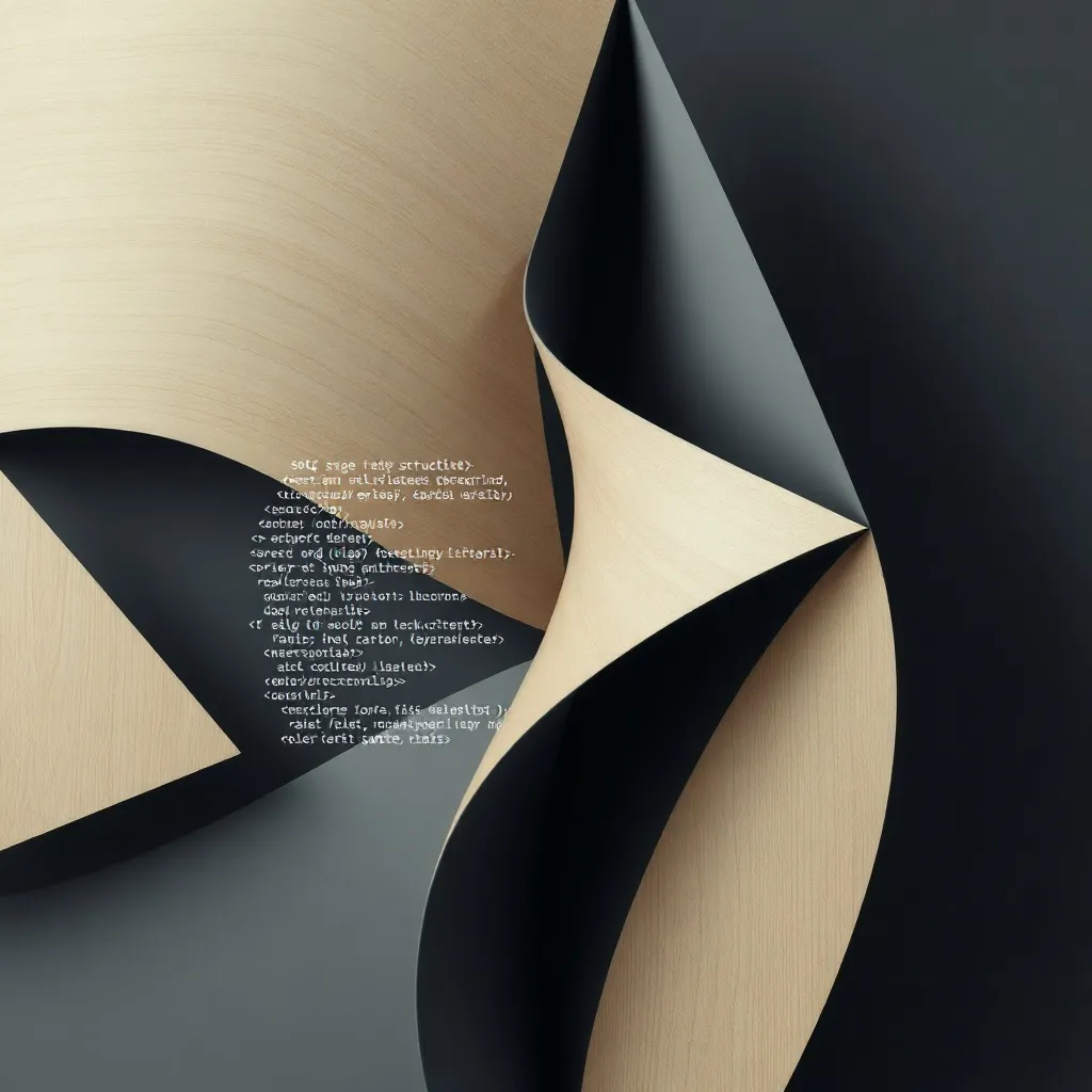 Abstract visualization of SVG code structure turning into cl